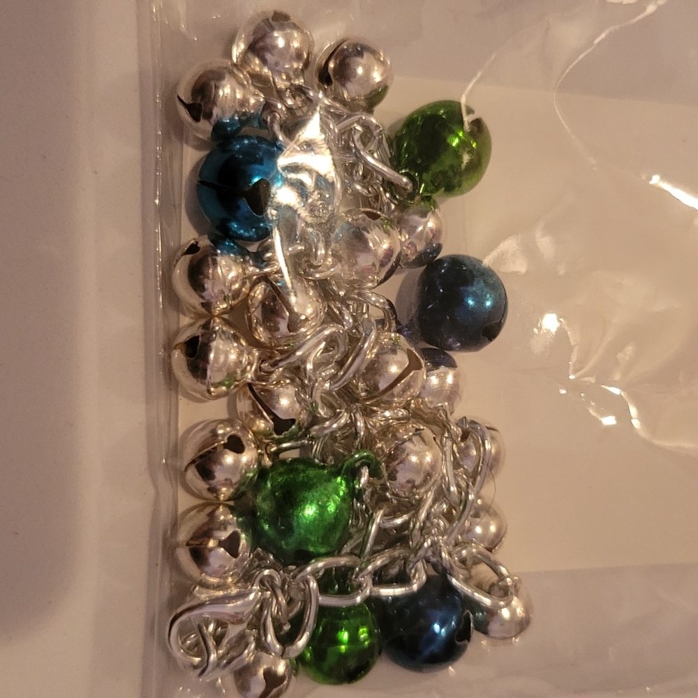 Green and Dark Blue Bells On Bracelets